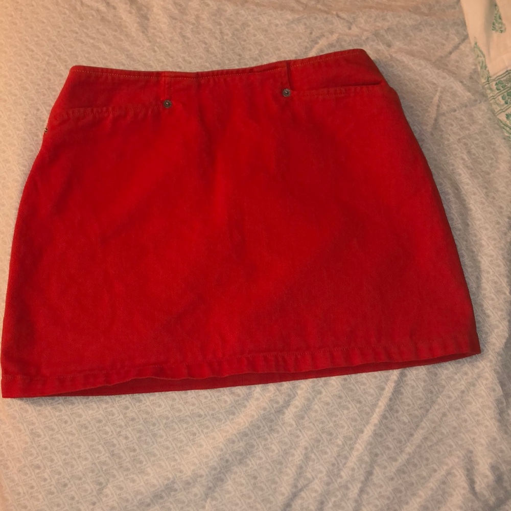 Vintage Guess Jeans USA Red Denim Skirt